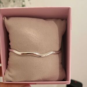 House of Harlow polished Silver Wavy Bangle Bracelet